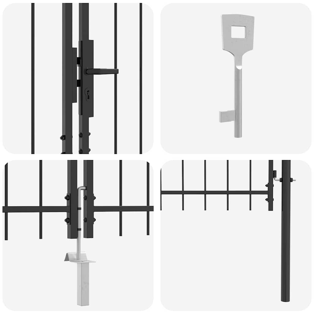 Puerta Doble con cerradura Woerden Gris 299,5 x 149,5 cm Acero