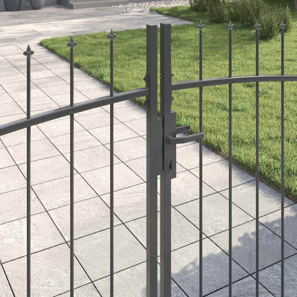 Puerta Doble con cerradura Woerden Gris 299,5 x 149,5 cm Acero