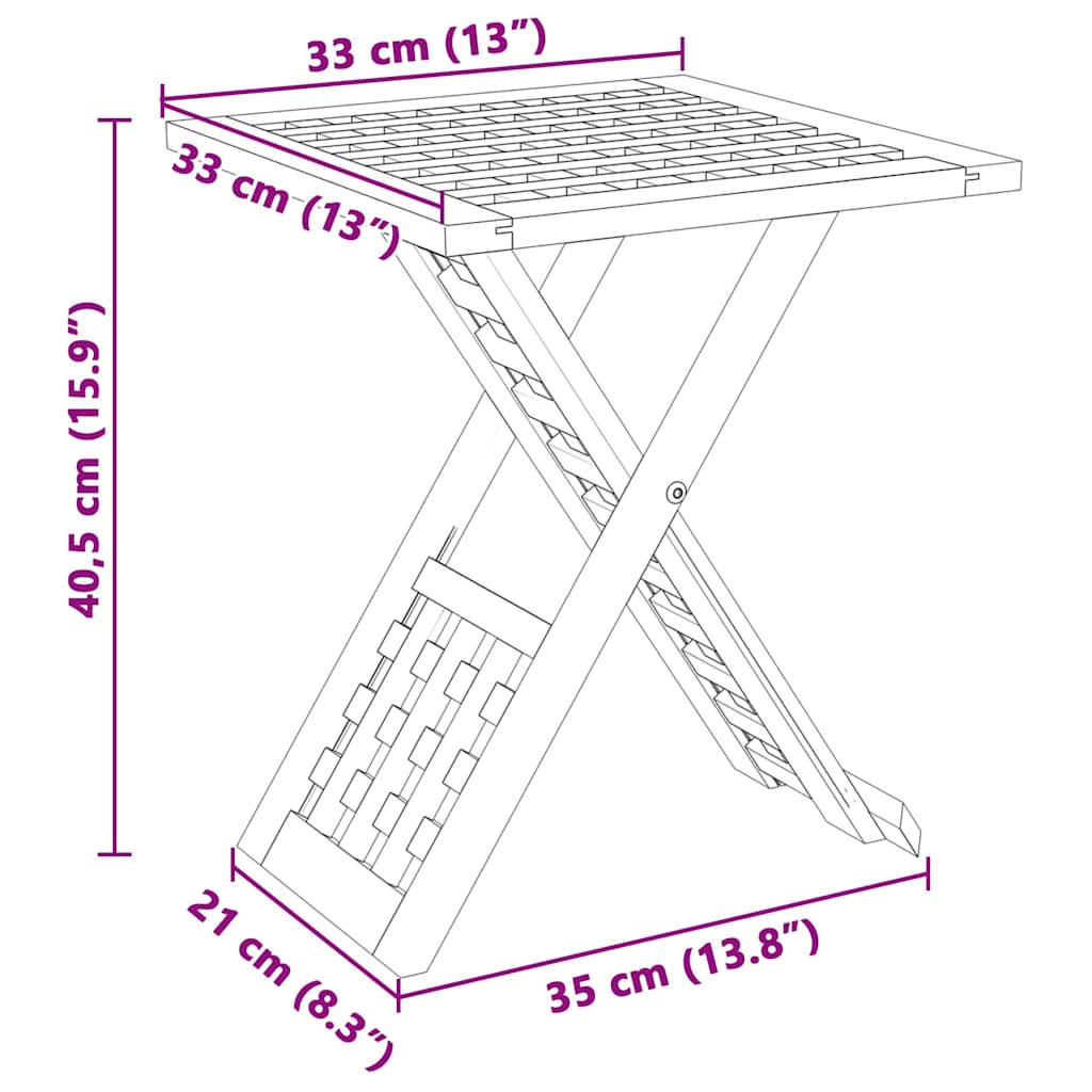 Mesa de Café Marrón 33 x 33 x 40,5 cm Madera de Nogal Sólido