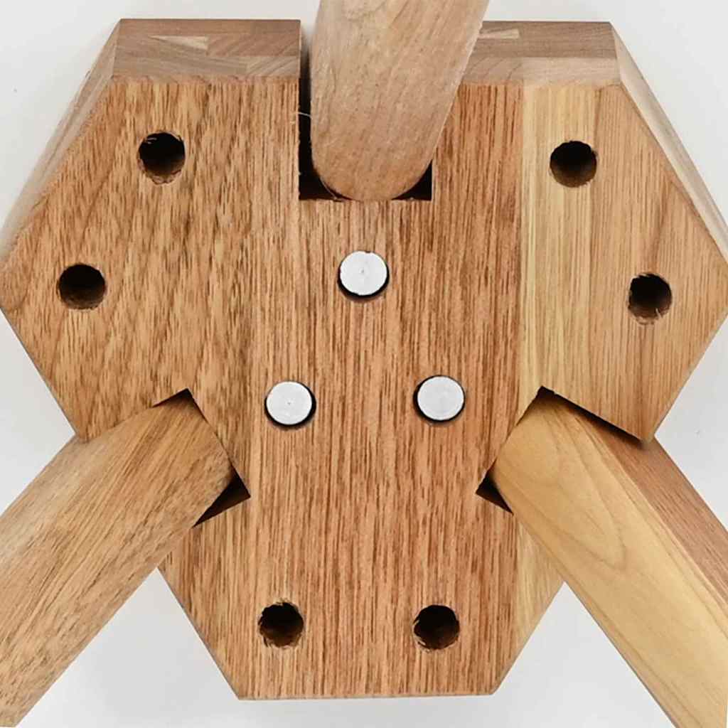 Mesa de Café 3 pcs Marrón Madera de Nogal Sólido