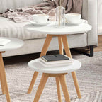 Mesa de Café 3 pcs Marrón Madera de Nogal Sólido