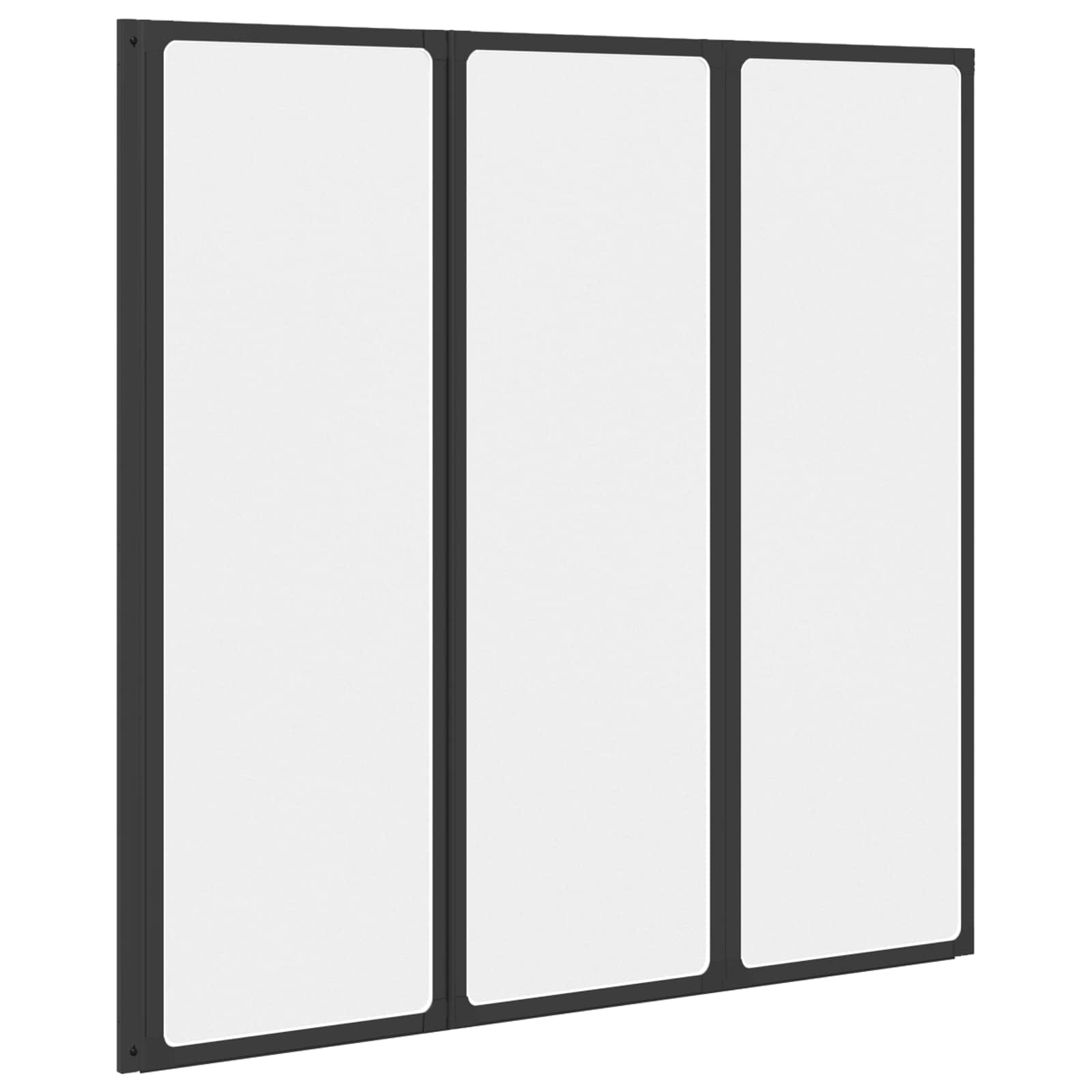 Mampara de ducha Negro 120 x 2 x 117 cm Aluminio y PP
