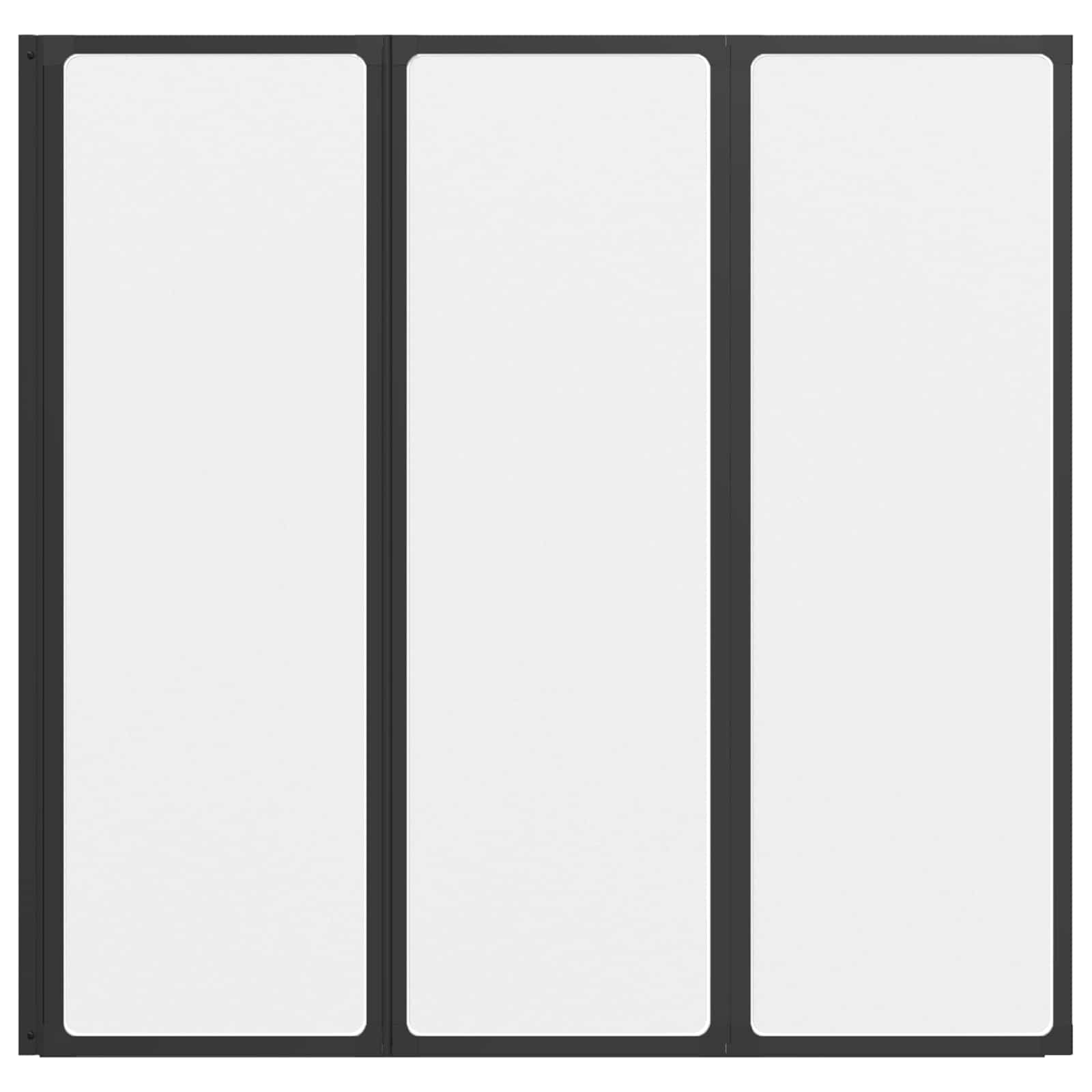 Mampara de ducha Negro 120 x 2 x 117 cm Aluminio y PP