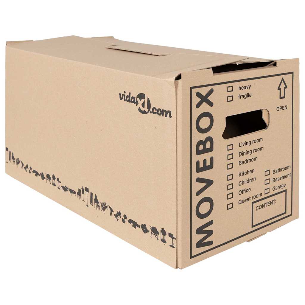 Caja de Mudanza 20 pcs Natural 59 x 31,5 x 31,5 cm Cartón