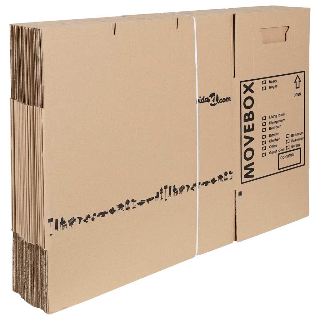 Caja de Mudanza 20 pcs Natural 59 x 31,5 x 31,5 cm Cartón