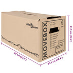 Caja de Mudanza 20 pcs Natural 59 x 31,5 x 31,5 cm Cartón