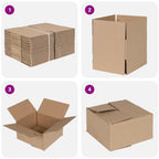 Caja Plegable 50 pcs Natural 15 x 15 x 8 cm Cartón