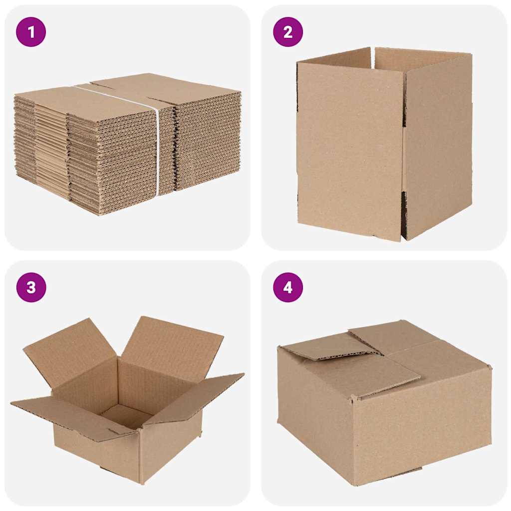 Caja Plegable 50 pcs Natural 15 x 15 x 8 cm Cartón