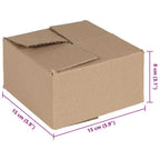 Caja Plegable 50 pcs Natural 15 x 15 x 8 cm Cartón