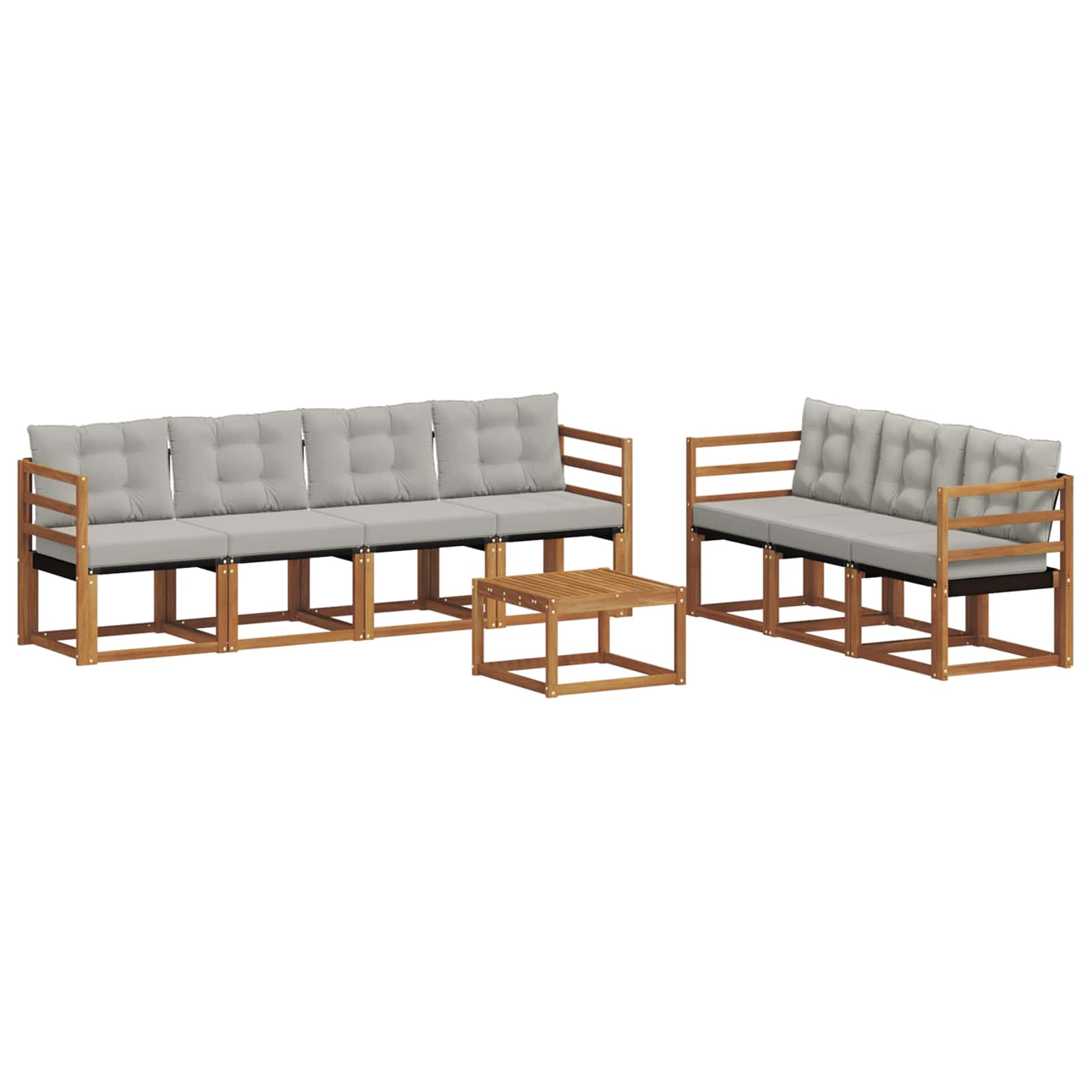 Conjunto de sofás de exterior 8 pcs Gris Natural y Claro