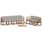 Conjunto de sofás de exterior 8 pcs Gris Natural y Claro