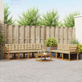 Conjunto de sofás de exterior con cojín 8 pcs Natural y Beige