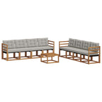Conjunto de sofás de exterior 9 pcs Gris Natural y Claro