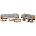 Conjunto de sofás de exterior 9 pcs Gris Natural y Claro