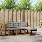 Conjunto de sofás de exterior 4 pcs Gris Natural y Claro