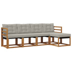 Conjunto de sofás de exterior 5 pcs Gris Natural y Claro