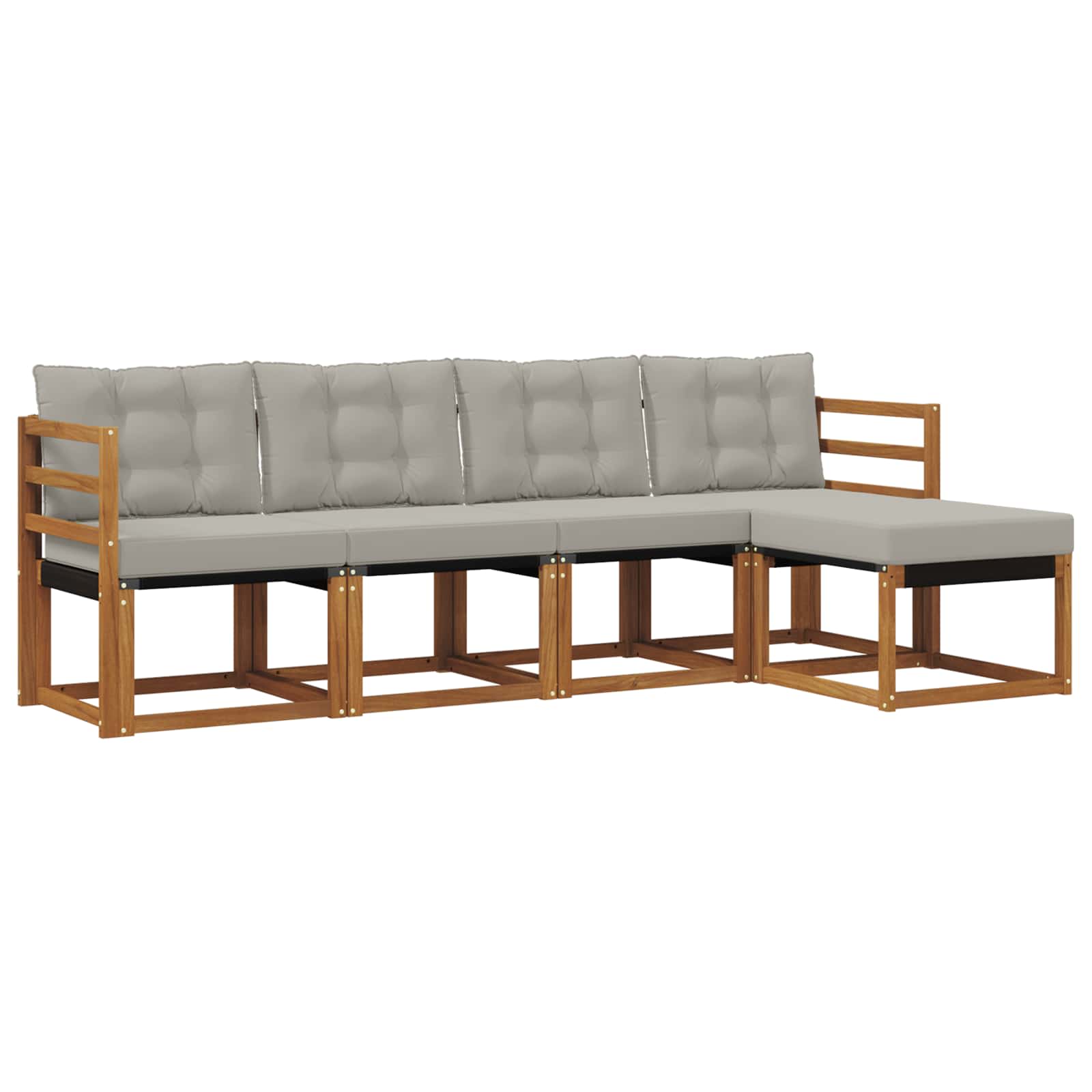 Conjunto de sofás de exterior 5 pcs Gris Natural y Claro