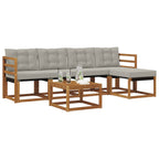 Conjunto de sofás de exterior 6 pcs Gris Natural y Claro