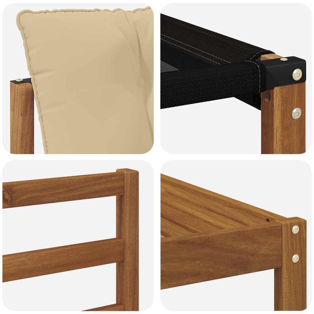 Conjunto de sofás de exterior con cojín 6 pcs Natural y Beige