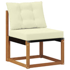 Conjunto de sofás de exterior con cojín 4 pcs Natural y Crema