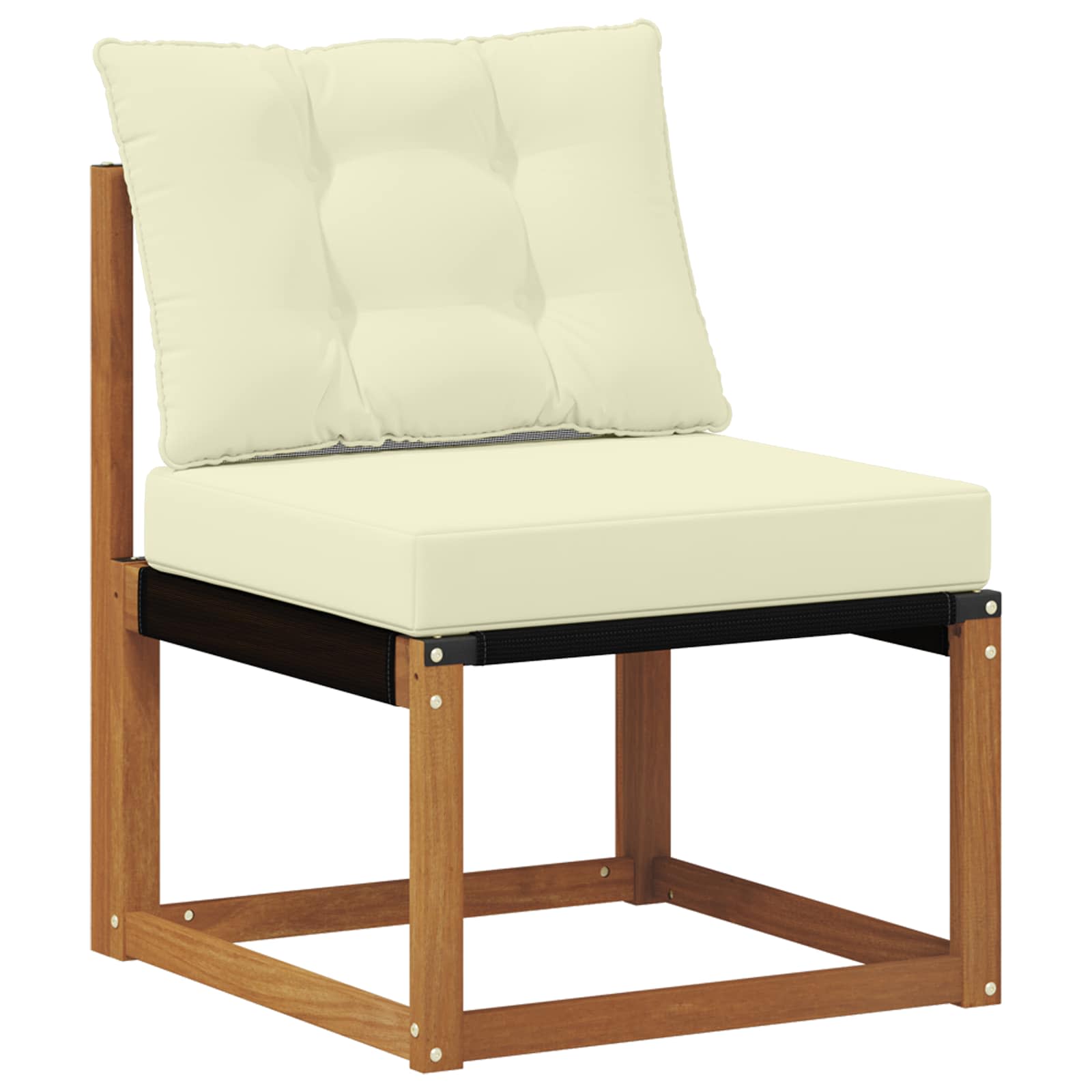 Conjunto de sofás de exterior con cojín 4 pcs Natural y Crema