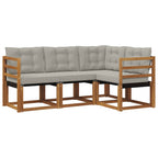 Conjunto de sofás de exterior 4 pcs Gris Natural y Claro