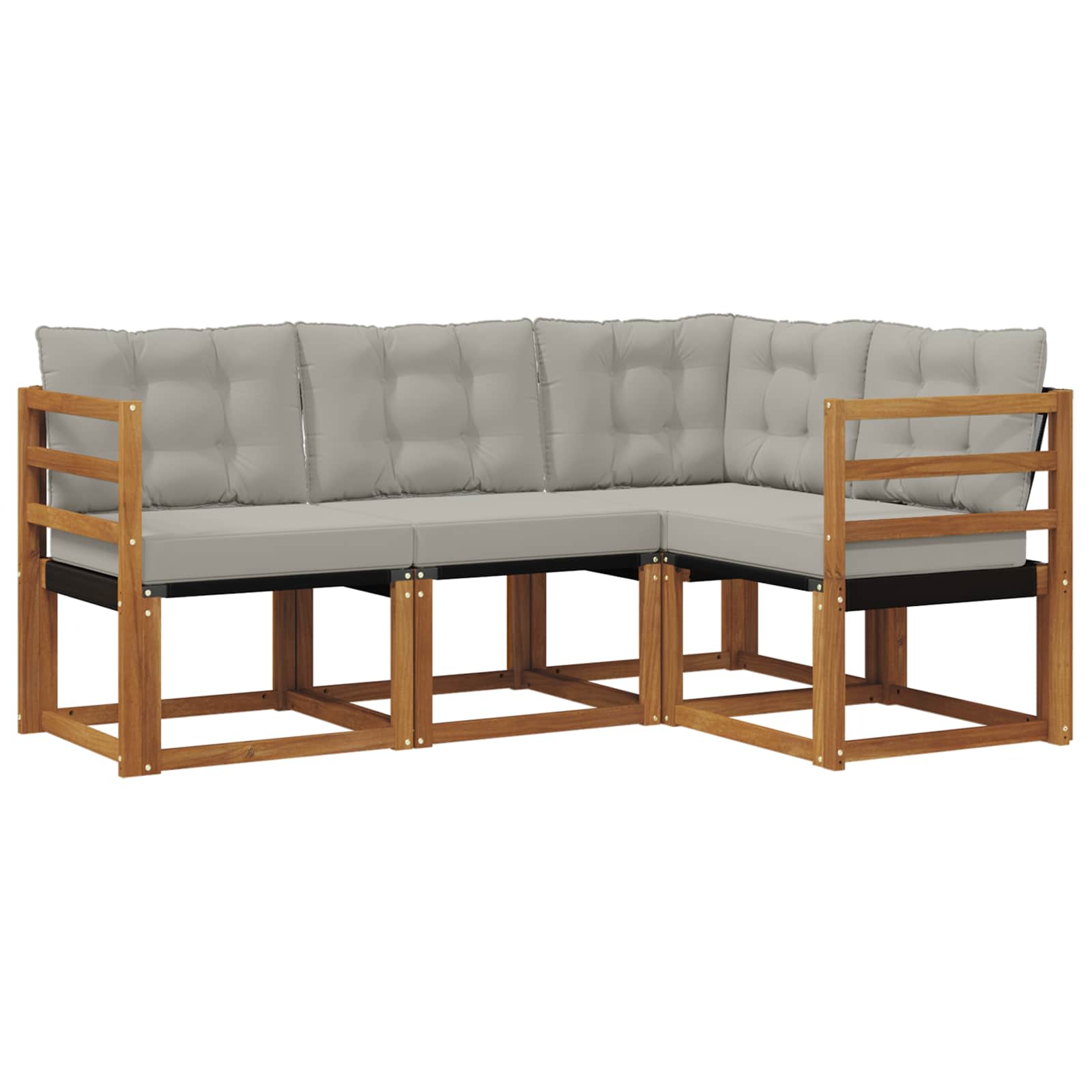 Conjunto de sofás de exterior 4 pcs Gris Natural y Claro