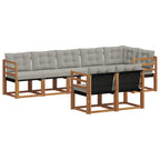 Conjunto de sofás de exterior 8 pcs Gris Natural y Claro