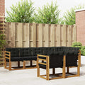 Conjunto de sofás de exterior con cojín 8 pcs Natural y negro