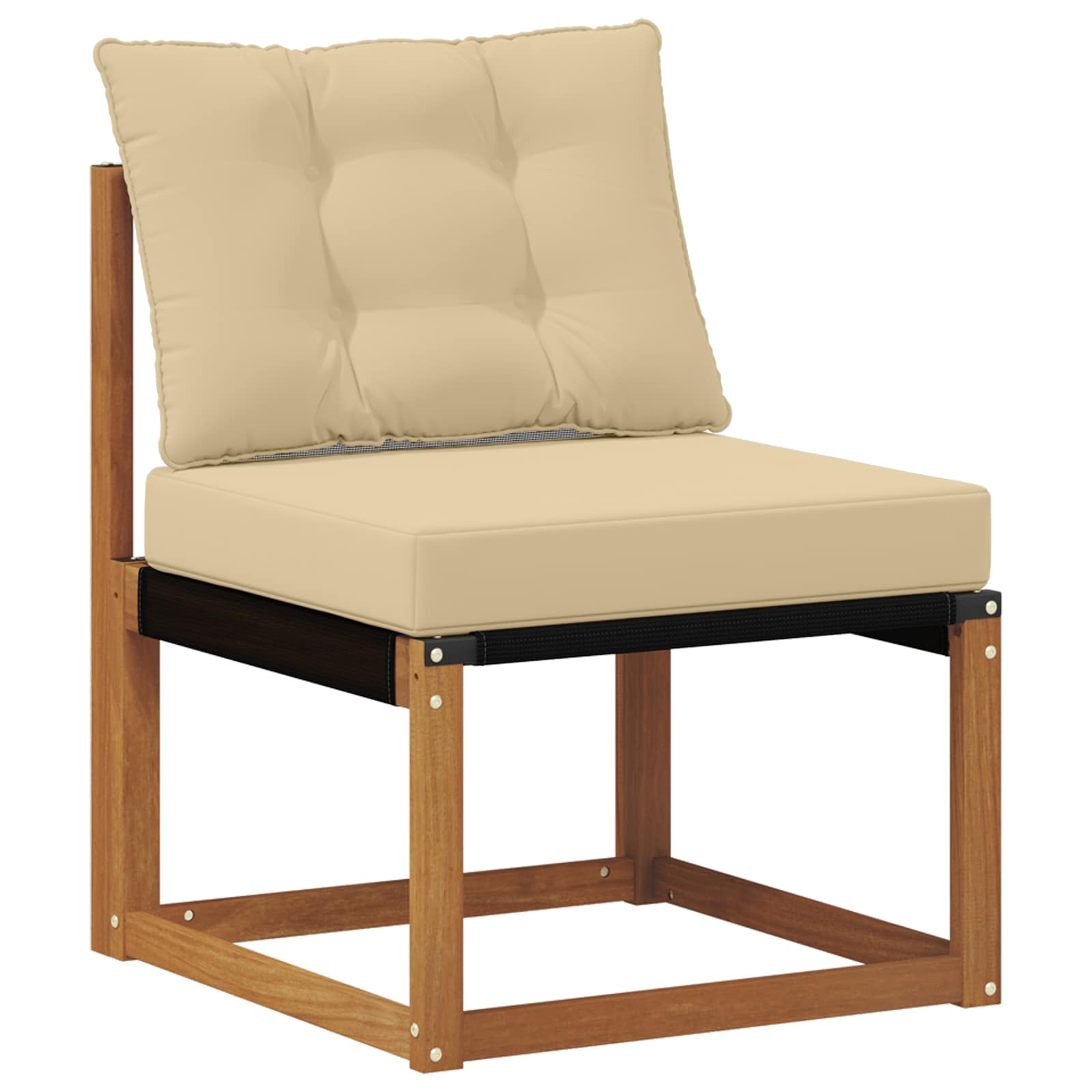 Conjunto de sofás de exterior con cojín 8 pcs Natural y Beige