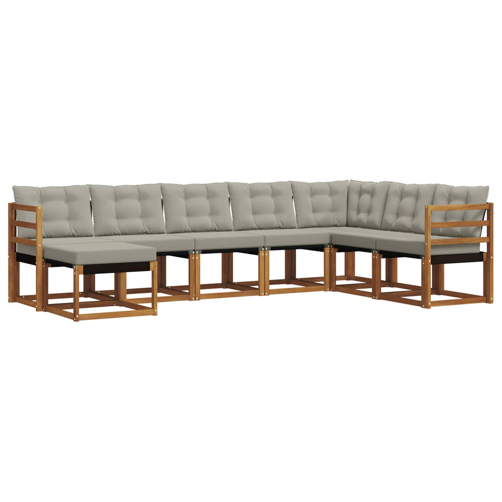 Conjunto de sofás de exterior 8 pcs Gris Natural y Claro