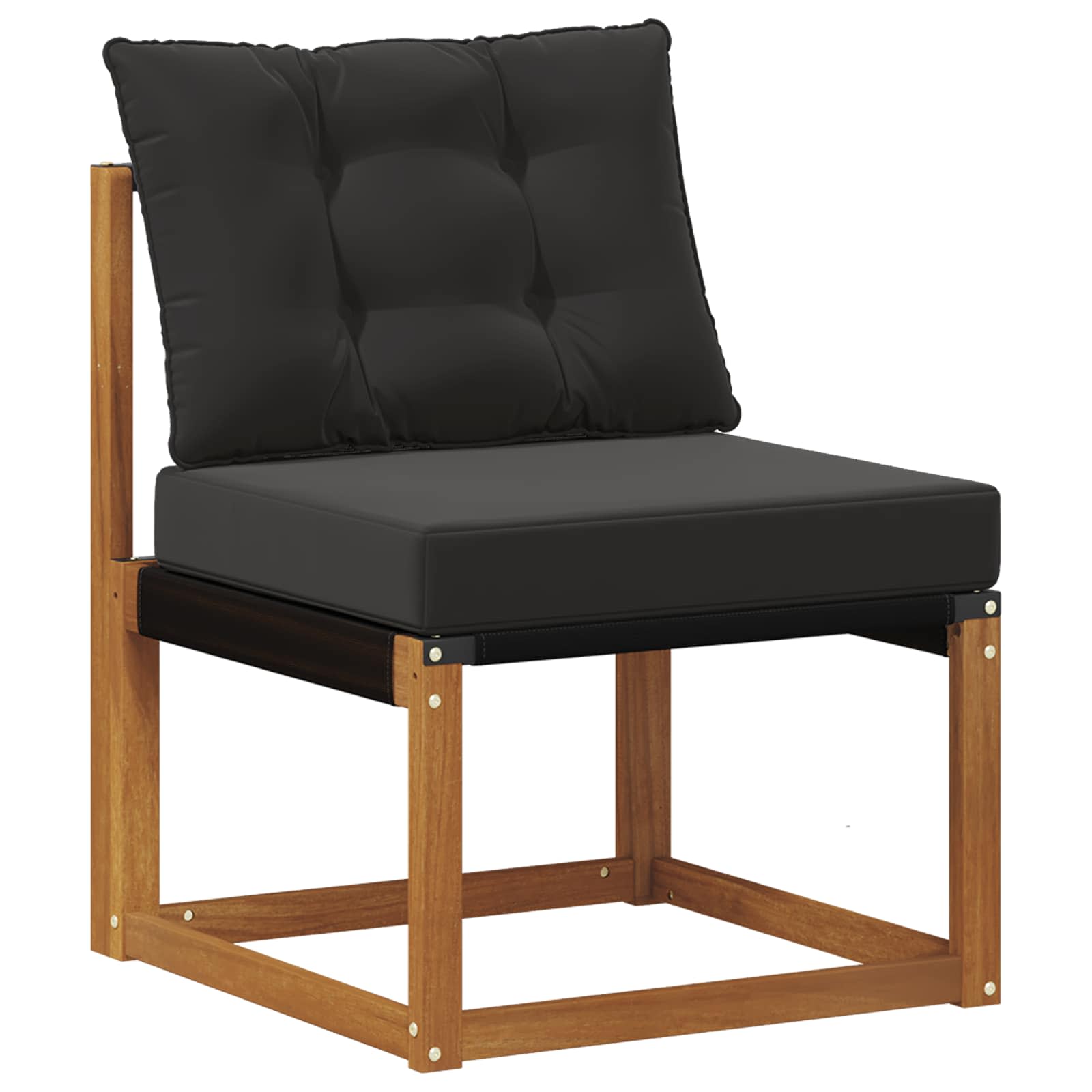 Conjunto de sofás de exterior con cojín 8 pcs Natural y negro
