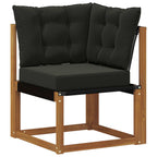 Conjunto de sofás de exterior con cojín 8 pcs Natural y negro