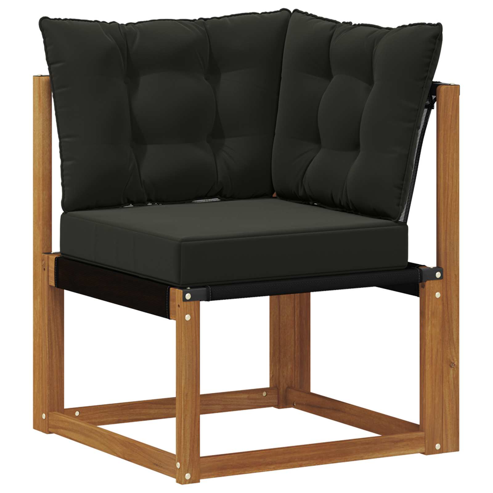 Conjunto de sofás de exterior con cojín 8 pcs Natural y negro