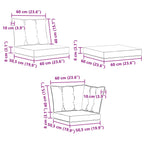 Conjunto de sofás de exterior con cojín 8 pcs Natural y negro