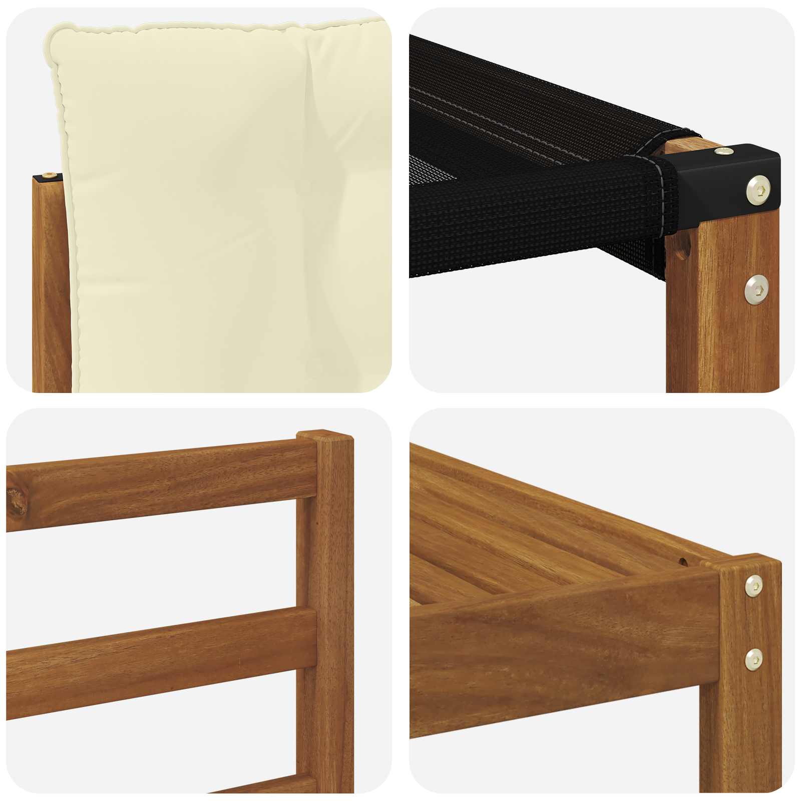Conjunto de sofás de exterior con cojín 5 pcs Natural y Crema