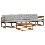 Conjunto de sofás de exterior 5 pcs Gris Natural y Claro