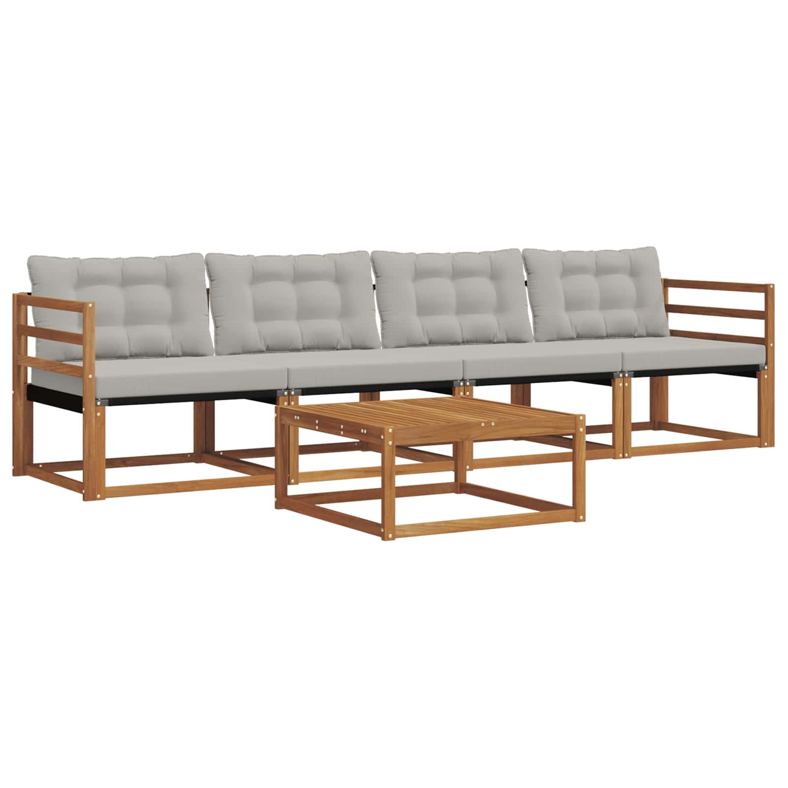 Conjunto de sofás de exterior 5 pcs Gris Natural y Claro