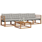 Conjunto de sofás de exterior 5 pcs Gris Natural y Claro