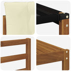 Conjunto de sofás de exterior con cojín 6 pcs Natural y Crema