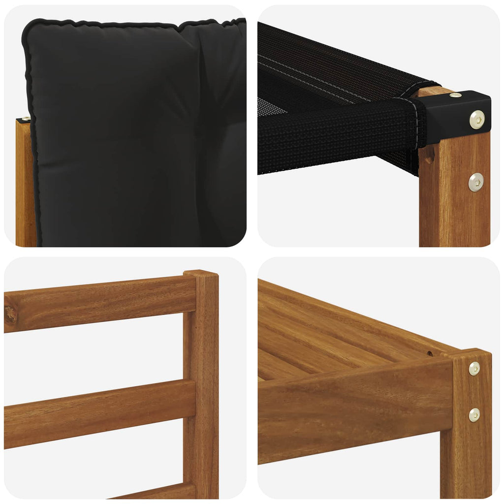 Conjunto de sofás de exterior con cojín 6 pcs Natural y negro