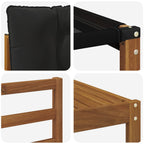 Conjunto de sofás de exterior con cojín 6 pcs Natural y negro