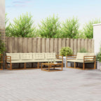 Conjunto de sofás de exterior con cojín 7 pcs Natural y Crema