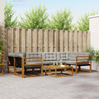 Conjunto de sofás de exterior 7 pcs Gris Natural y Claro