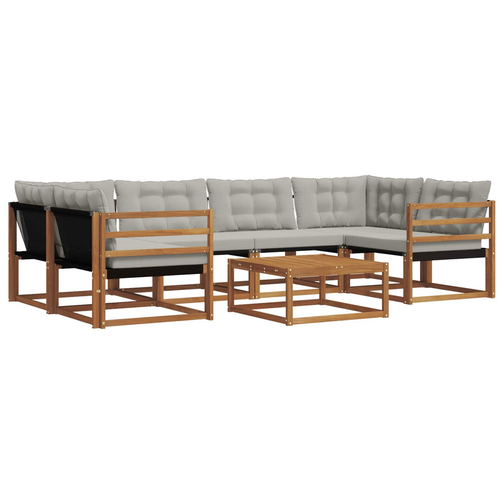 Conjunto de sofás de exterior 7 pcs Gris Natural y Claro