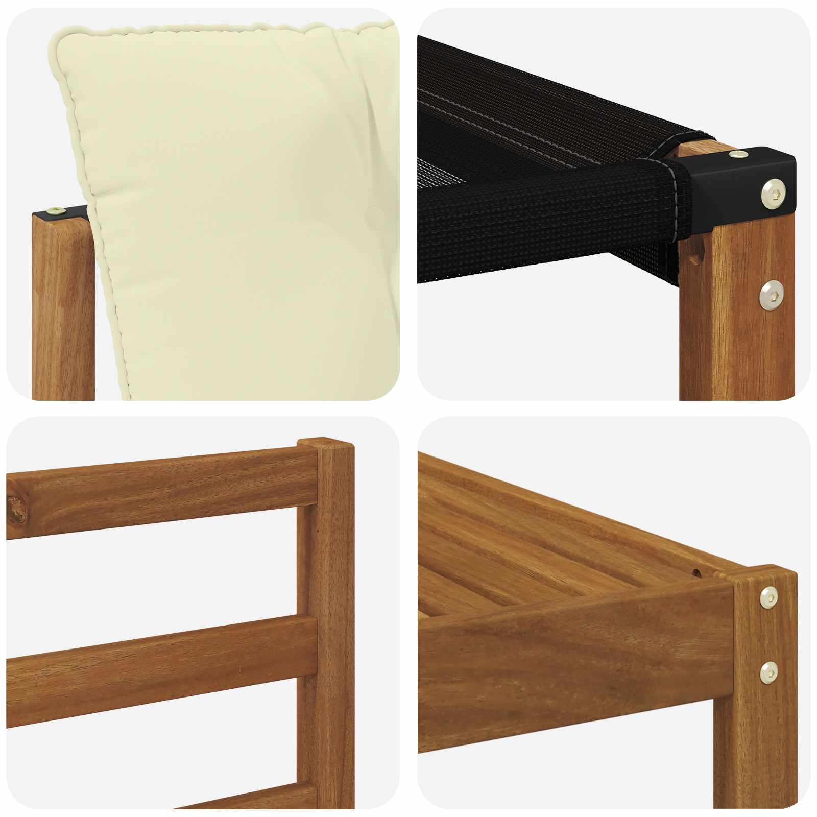 Conjunto de sofás de exterior con cojín 8 pcs Natural y Crema