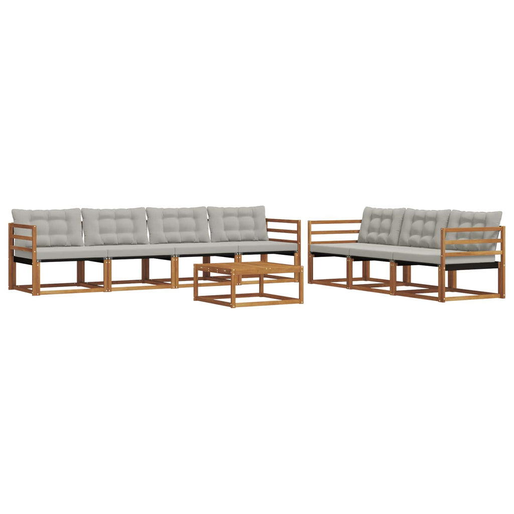 Conjunto de sofás de exterior 8 pcs Gris Natural y Claro
