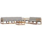 Conjunto de sofás de exterior 8 pcs Gris Natural y Claro