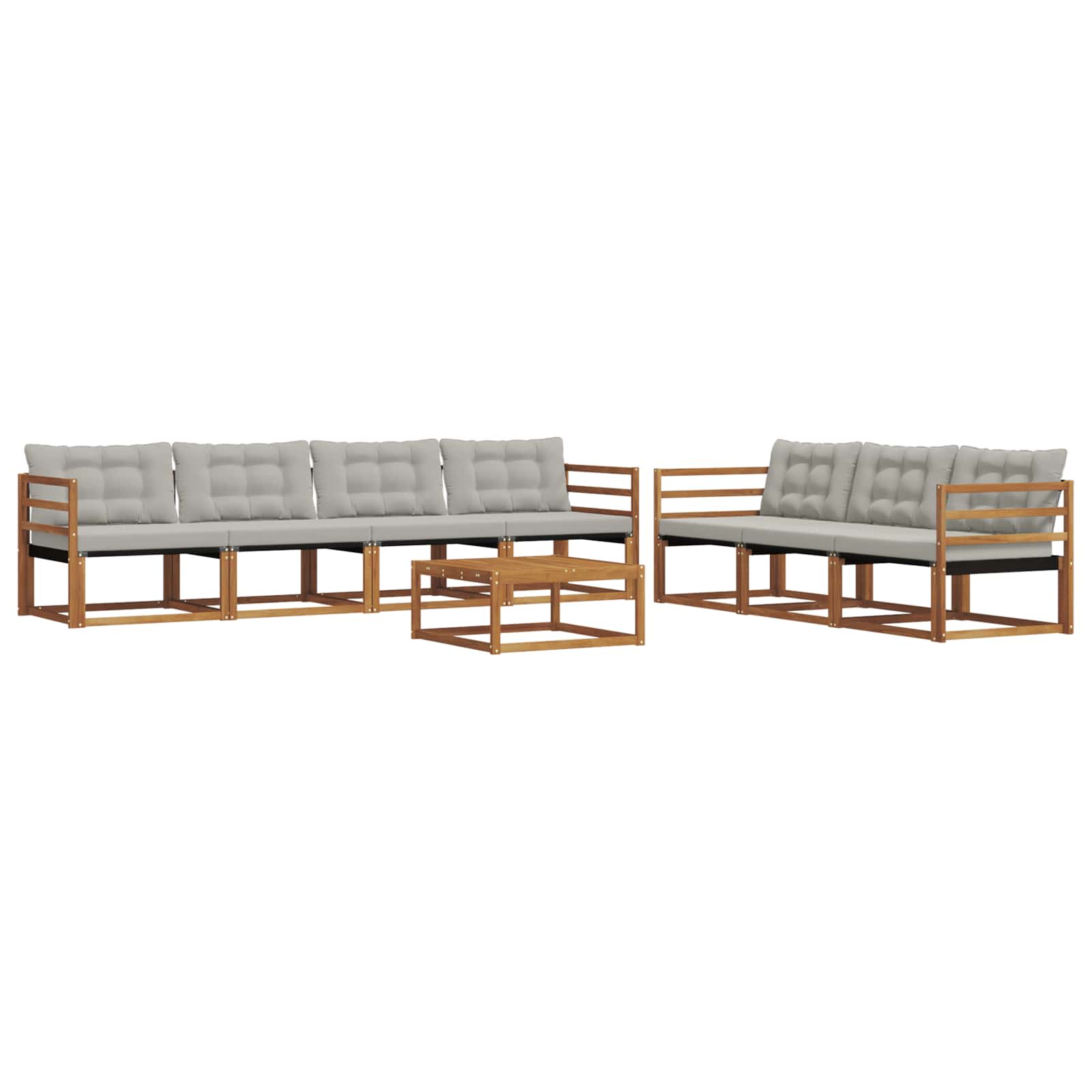Conjunto de sofás de exterior 8 pcs Gris Natural y Claro