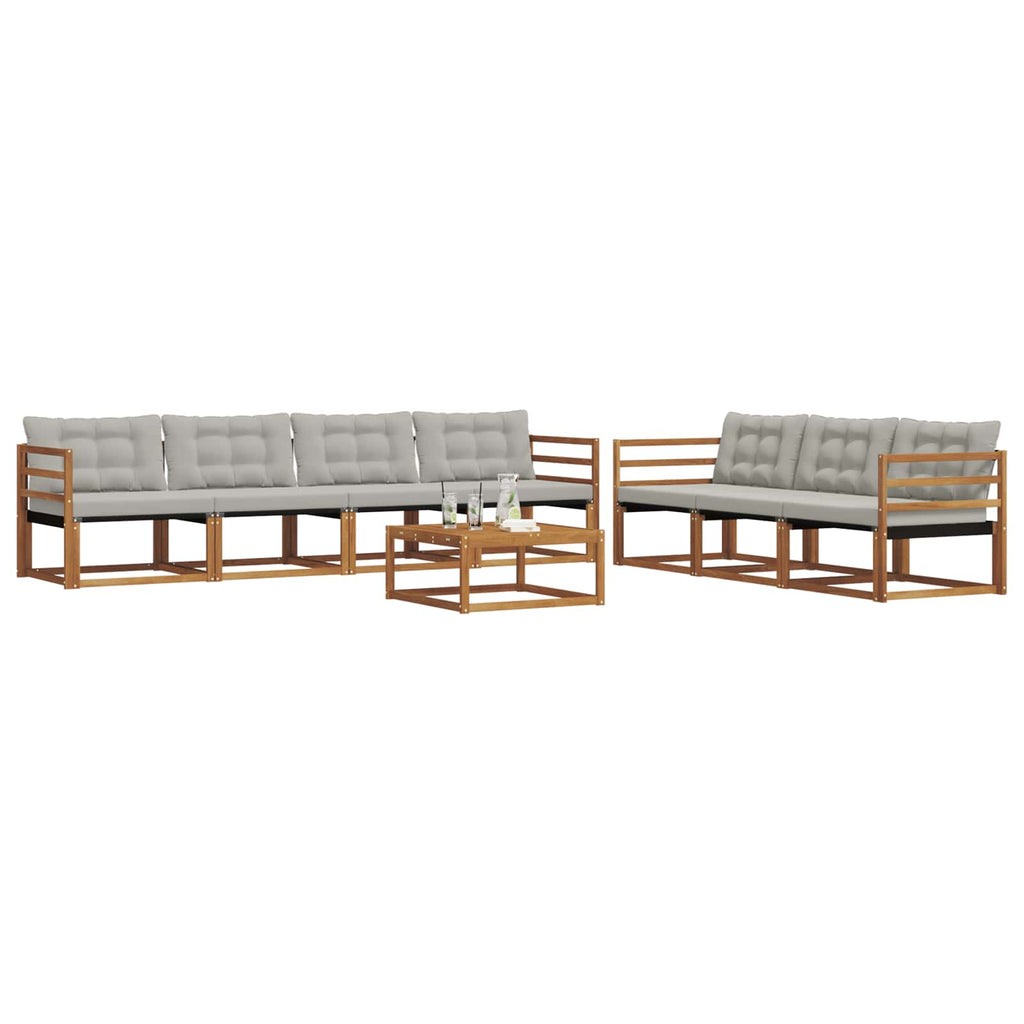 Conjunto de sofás de exterior 8 pcs Gris Natural y Claro